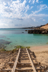 Formentera beach of Calo d es Mort in Balearic Islands.