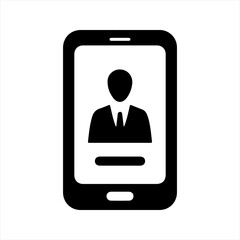 Mobile business icon. Vector and glyph
