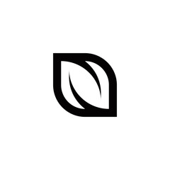 n initial leaf logo design vector template