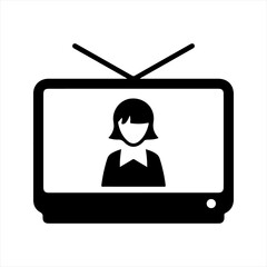 Television icon. Vector and glyph