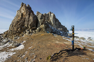 Baikal lake ice russia hoboy olhon island