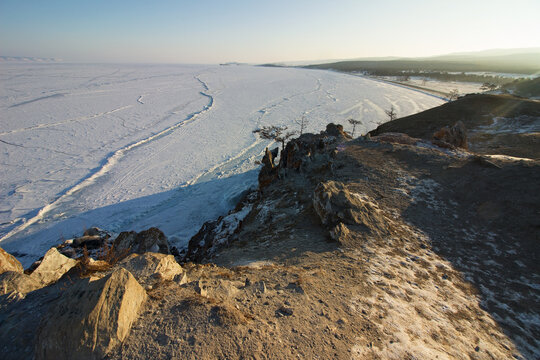 Baikal lake ice russia hoboy olhon island