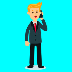 businessman vector on call