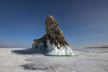 Baikal ice ogoy island