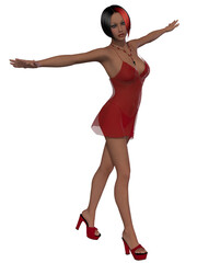 3d illustration of an sexy woman in sexy nightwear