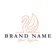 Swan logo and icon concept. Premium Vector
