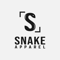 Letter Initial S for Snake Logo Design Template. Suitable for General Fashion Sport Company Business Corporate Apparel Brand Simple Vintage Retro Logo Design.