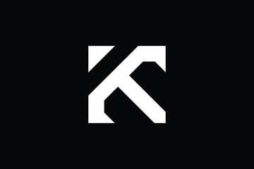 KT letter logo design on luxury background. TK monogram initials letter logo concept. KT icon design. TK elegant and Professional letter icon design on black background. K T TK KT