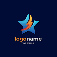 thunder star logo. electric star logo. star logo illustration