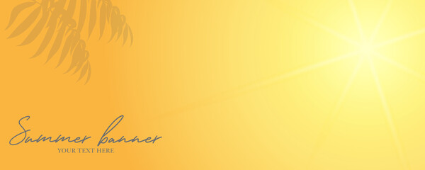 Panoramic tropical palm tree banner design