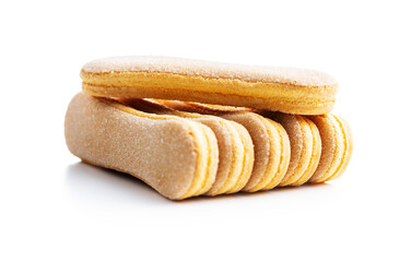 Italian cookie savoiardi. Sweet biscuits. Sponge cookies tiramisu.