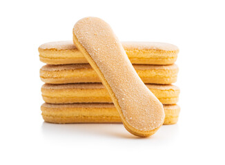 Italian cookie savoiardi. Sweet biscuits. Sponge cookies tiramisu.