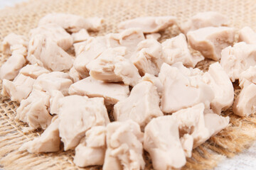 Fresh crumbled yeast for baking different dough or bread