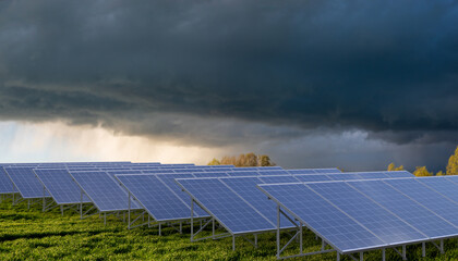 The coming storm over a farm Solar Panel
