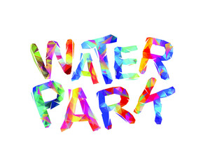 WATER PARK. Word written of vector triangular letters