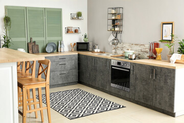 Stylish interior of modern kitchen