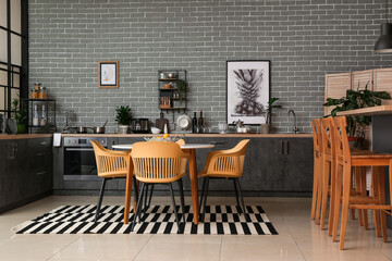 Stylish interior of modern kitchen