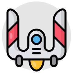 A flat design, icon of space rocket