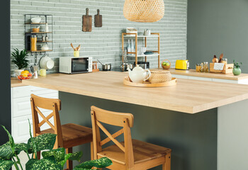 Stylish interior of modern kitchen