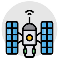 A flat design, icon of space station