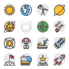 Pack of Space Flat Icons