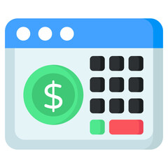 Dollar coin on calendar showcasing payday icon 