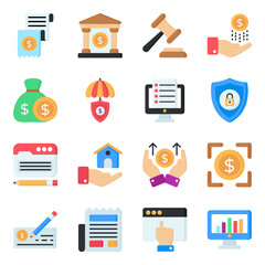 Pack of Business Flat Icons 