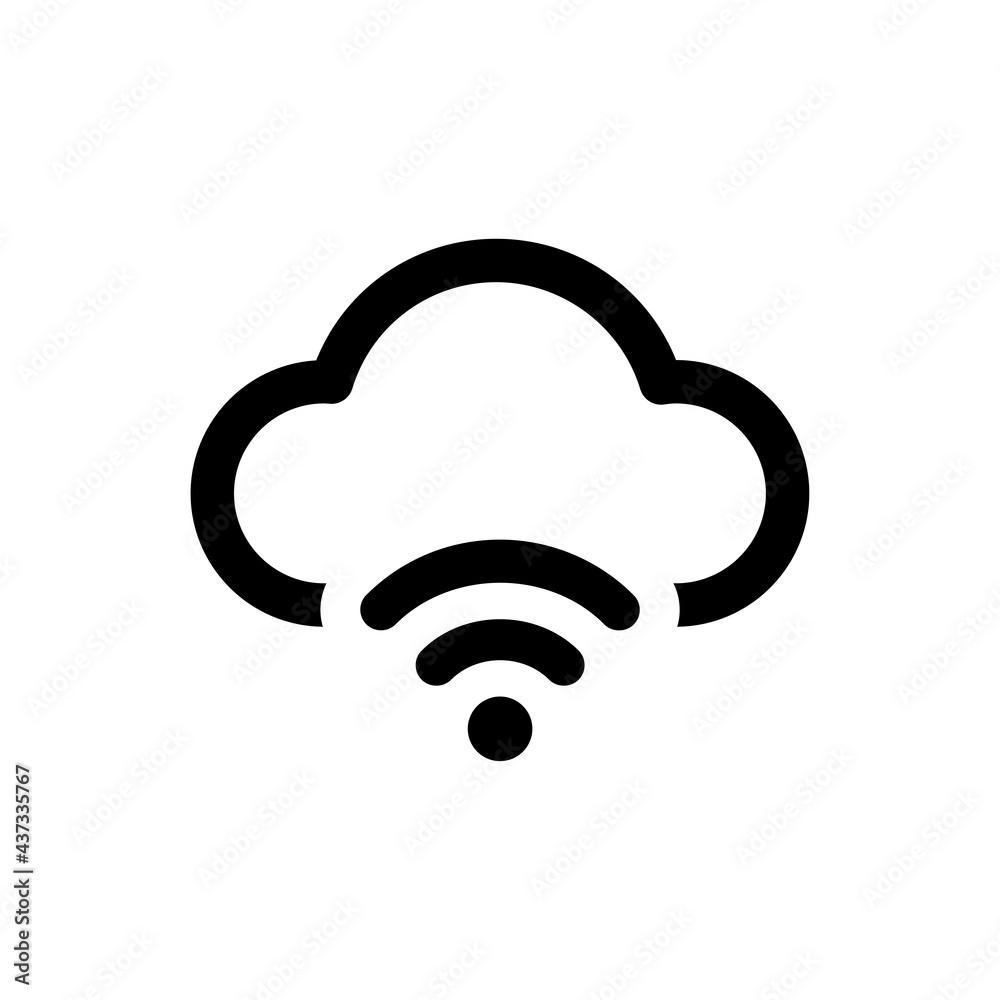 Poster computing wifi icon. networking concept