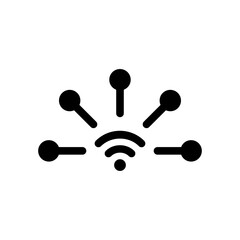 Wi-fi connection icon vector illustration in black design.