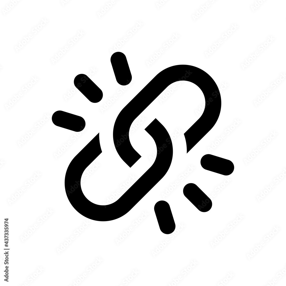 Poster unlink chain icon vector.