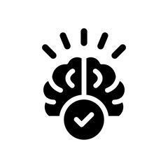 Human brain icon vector illustration. Knowledge concept