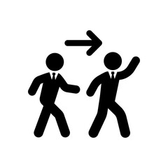 Businessman following boss icon. Leadership concept.