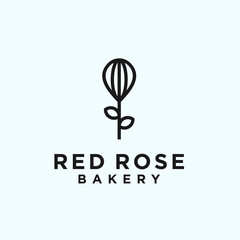 Fototapeta premium abstract bakery logo. rose icon