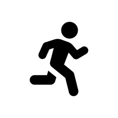 Fototapeta na wymiar Running man icon in black and white design