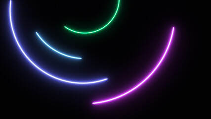 Looping glow neon circle running around background