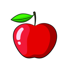 Red apple in drawing style isolated vector. Hand drawn object illustration for your presentation, teaching materials or others.
