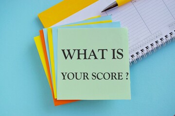 Handwriting text writing What Is Your Score Question. Concept meaning Tell Personal Individual...