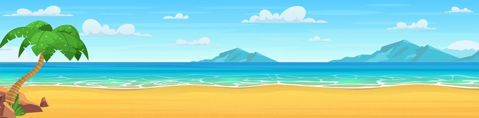 Sea panorama. Tropical beach