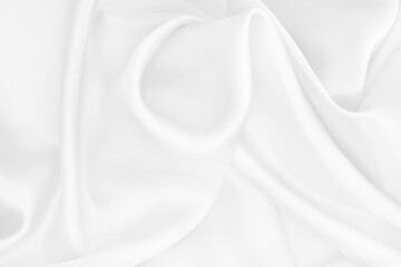 Obraz premium White fabric texture background, detail of silk or linen pattern.