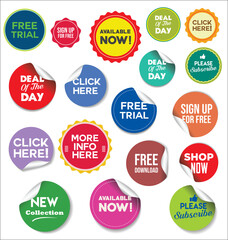 Modern banners and labels colorful collection 