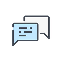 Chat bubble, message and dialogue color line icon. Talk, communication and comment vector outline colorful sign.