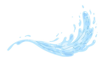 Splash of water, wave figure. Vector illustration.