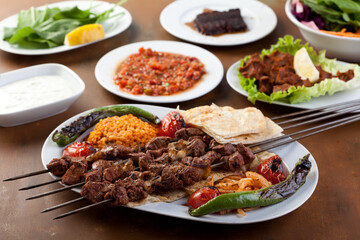 kebab with appetizers