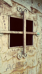 Vintage window, romantic, close up architecture photo background