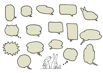 漫画のセリフの吹き出しとウサギ
