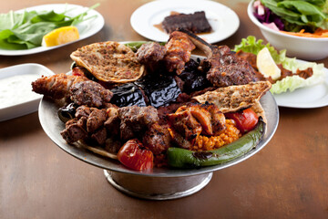 kebab with appetizers