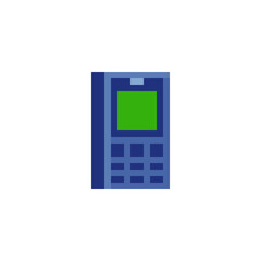 Calculator icon. Old phone. Flat style. Pixel art. Isolated abstract illustration. 8-bit sprite.Design stickers, logo, mobile app. 