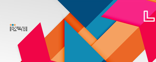 Shiny color triangles and geometric shapes vector abstract background