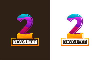 Modern Colorful Countdown left days banner, number of days left badge for promotion, countdown sales vector illustration