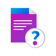 file icon. file with support icon. gradient style vector icon